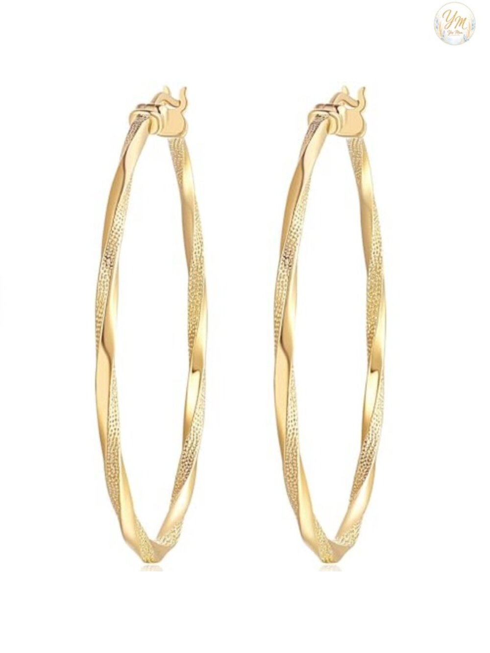 14K Gold Plated Hoop Earrings for Women Hypoallergenic Large